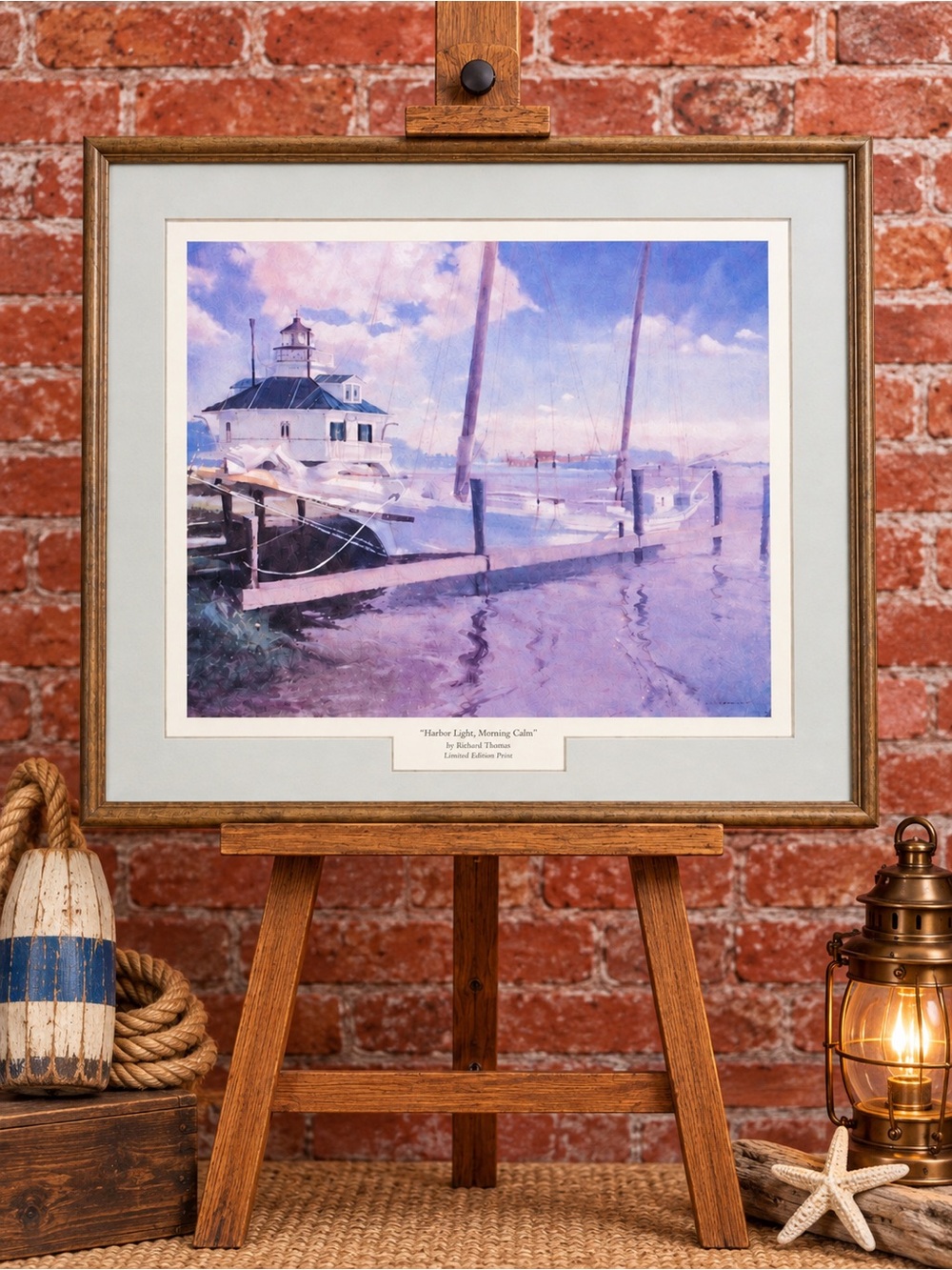 Framed Greg Bennett Cheaapeake Bay Hooper Straight Lighthouse Coastal Art Print